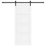 Sliding Door 83 x 211 cm Engineered Wood White and Black 3449983