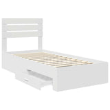 Bed Frame with Drawer with Headboard Manual Engineered Wood 3411683