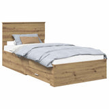 Bed Frame with Drawer Artisan Oak 100 x 200 cm Engineered Wood 3410939