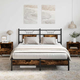 Bed Frame without Mattress Smoked Oak 140x190 cm Engineered Wood 4106890