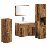 Bathroom Furniture Set with Door 4 pcs Old Wood Engineered Wood 3332556