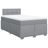 Box Spring Bed with Mattress Light Grey 120x200 cm Fabric 3285855