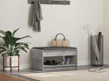 Hall Bench with Cushion Concrete Grey 63 x 38 x 45 cm 891571