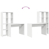 Desk with Shelf White 138.5 x 55 x 143 cm Engineered Wood 3337249