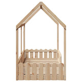 Kids' House Bed Frame without Mattress 90x190 cm Single Solid Wood Pine 850692