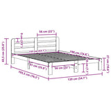 Bed Frame without Mattress White 135x190 cm Double Solid Wood Pine 855574