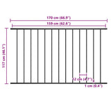 Fence Panel Woerden Powder-coated Steel 1.7x1.17 m Black 145220
