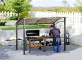 2.2 x 1.5 m BBQ Grill Gazebo Tent, Garden Grill with Metal Frame, Curved Canopy and 10 Hooks, T3398P327940