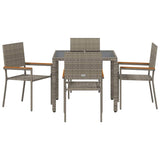 Garden Dining Set 5 pcs Grey Poly Rattan 3365388