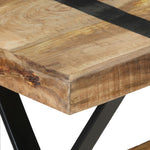 ZNTS Dining Table 140x70x76 cm Rough Mango Wood 321606