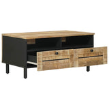 Coffee Table Brown and Black 80 x 54 x 40 cm Solid Mango Wood 4018857