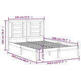 Bed Frame without Mattress White 140x200 cm Solid Wood Pine 3104349