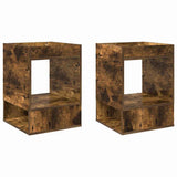 End Table 2 pcs Smoked Oak 40 x 40 x 56 cm Engineered Wood 890953