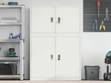 Storage Cabinet 2 pcs White 90 x 40 x 175 cm Steel Lockable 3438722