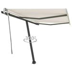 ZNTS Freestanding Manual Retractable Awning 300x250 cm Cream 3069697
