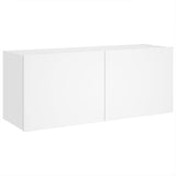 TV Wall Cabinet with LED Lights White 100x35x41 cm 837323