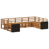 Sectional Sofa Set 9 pcs Natural Solid Acacia Wood 3384840