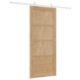 Sliding Door Natural and White 86 x 198.5 cm Solid Pine Wood 3445483