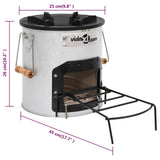 Camping Wood Stove Silver 45x25x26 cm Steel 319438