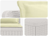 5-Seater Garden Sofa with Cushions Rattan Look PP White 3444058