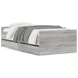 Bed Frame with Drawers without Mattress Grey Sonoma 90x200 cm 3207376
