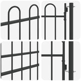 Fence Gate BOXTEL 103 x 225 cm Powder-Coated Steel Grey 42008870
