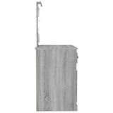 Dressing Table with LED Grey Sonona 90x50x132.5 cm Engineered Wood 816774