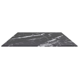Table Top Black 120x65 cm 8mm Tempered Glass with Marble Design 322276