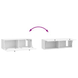 Wall-Mounted TV Cabinet 98 x 31 x 30 cm High Gloss White 899239