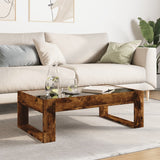 Coffee Table with Infinity LED Smoked Oak 90x53x30 cm 847641