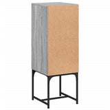 Side Cabinet with Glass Doors Grey Sonoma 35x37x100 cm 836558