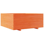 ZNTS Garden Planter Wax Brown 110x110x49.5 cm Solid Wood Pine 3282546