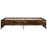 Bed Frame Smoked Oak Engineered wood, Steel Double Durable 3279904