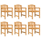 Garden Dining Set Natural Teak 7 Piece Stackable Rectangular 3157928
