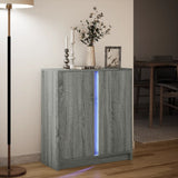 Sideboard with LED Grey Sonoma 77x34x85 cm Engineered Wood 852136