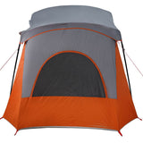 Camping Tent Cabin 5-Person Grey and Orange Waterproof 94754