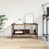 Bookshelf 2-Tier 82 x 32 x 47 cm Engineered Wood Smoked Oak 884002