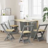 Dining Chairs Foldable 4 pcs Corona Grey Solid Wood Pine 4013438