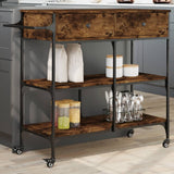 Kitchen Trolley Smoked Oak 105x42x95 cm Engineered Wood 842378