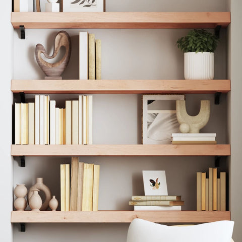 ZNTS Wall Shelf 100x30x cm Untreated Solid Wood Oak 363562