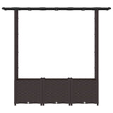 Raised Bed with Trellis and Roof Brown 162.5 x 40 x 138 cm PP 42032519