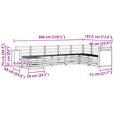 Outdoor Sofa Set 6 pcs Natural Solid Acacia Wood 3384715