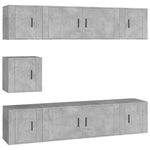 7 Piece TV Cabinet Set Concrete Grey Engineered Wood 3188666