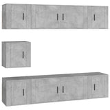 7 Piece TV Cabinet Set Concrete Grey Engineered Wood 3188666
