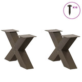 Coffee Table Legs X-Shaped 2 pcs Natural Steel 60x cm Steel 4012943