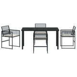 Garden Dining Set 5 pcs Black Powder-Coated Steel 3379324
