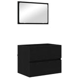 Bathroom Furniture Set 3 pcs Black Oak Engineered Wood 3393502