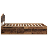 Bed Frame with Headboard Old Wood 120 x 200 cm Solid Pine Wood 3412923