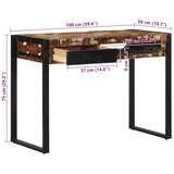 ZNTS Desk Multicolour 100x50x75 cm Solid Wood Reclaimed 4015932