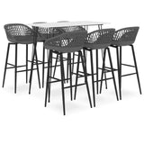 7 Piece Bar Set White and Grey 3057419